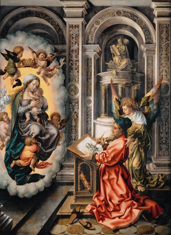 GOSSAERT, Jan (Mabuse) Saint Luke Painting the Virgin (nn03)